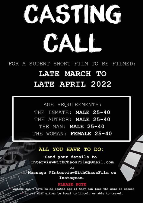 Casting Multiple Roles For Student Film In Lincolnshire England