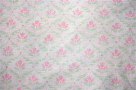 White Fabric With Pink And Green Floral Pattern Texture Picture Free