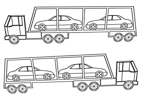 Car carrier trailer coloring pages | Coloring pages to download and print