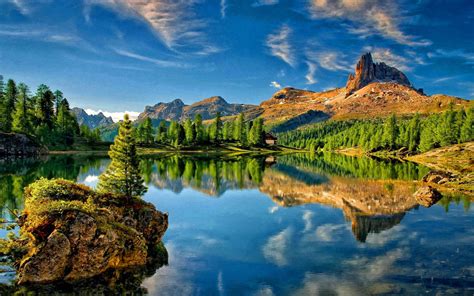 Lake Mountain Sky Reflection Desktop Wallpapers High