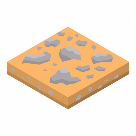 Cartoon Isometric Rock Sand Soil Tree Water Icon Download On