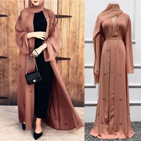 Ramadan Eid Open Abaya Dubai Turkey Hijab Dress Abayas For Women