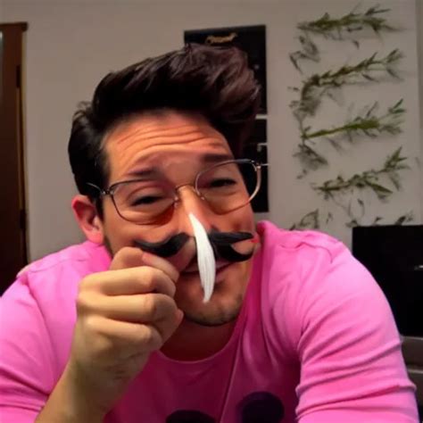 Markiplier Has A Huge Pink Mustache While Winking At Stable Diffusion