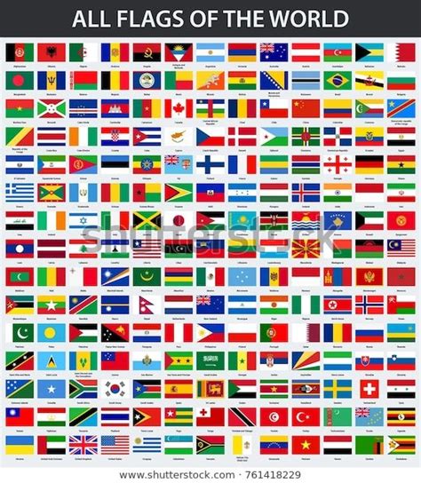 All Flags World Alphabetical Order Stock Vector Royalty Free