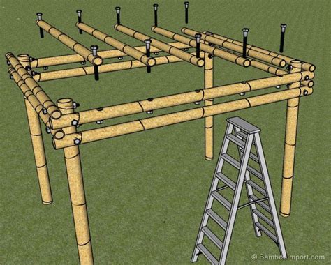 How To Build A Bamboo Pergola Bamboo Building Bamboo Roof Pergola Patio