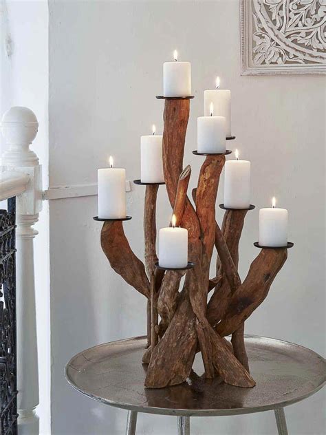 Large Driftwood Candelabra In 2020 Driftwood Candle Holders