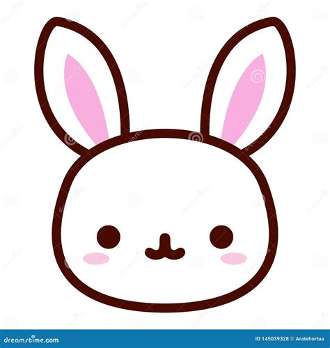 Cute Rabbit Face Isolated On White Background Stock Vector