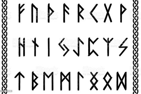 The Runic Alphabet Or Futhark Raw Illustration Stock Illustration Download Image Now Runes