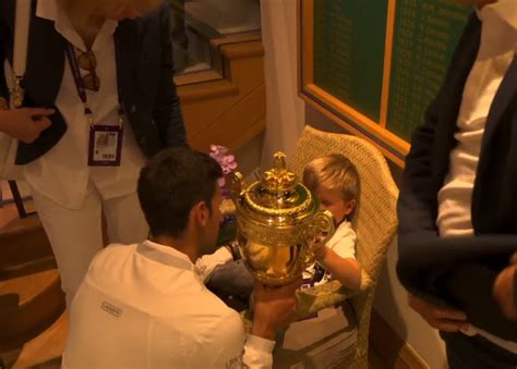 Lovely Djokovic Hugs His Son Stefan After Winning Wimbledon Tennis