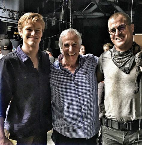 Lucas Till Henry Winkler And George Eads Behind The Scenes Of Macgyver Season 2 Lucas Plays