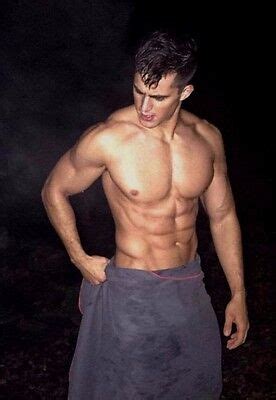 Shirtless Male Muscular Athletic Jock Hunk In Towel Beefcake Photo X