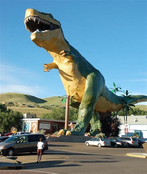 Worlds Largest Dinosaur In Drumheller Alberta Canada Palm