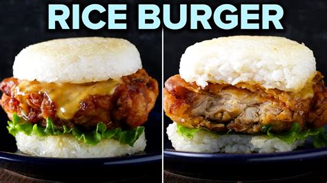 Japanese Style Fried Chicken Rice Burger Youtube