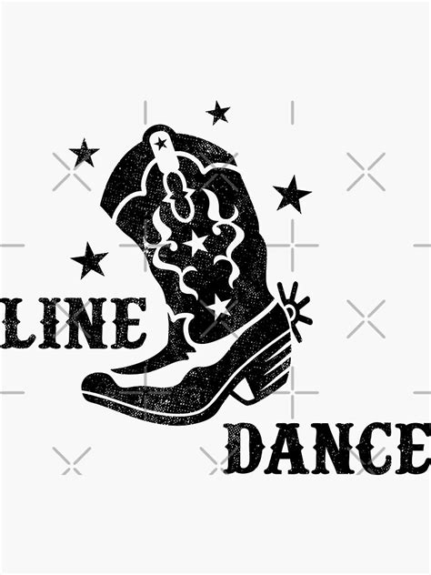 Line Dance Boot Used Look By Subgirl Sticker Von Subgirl Redbubble