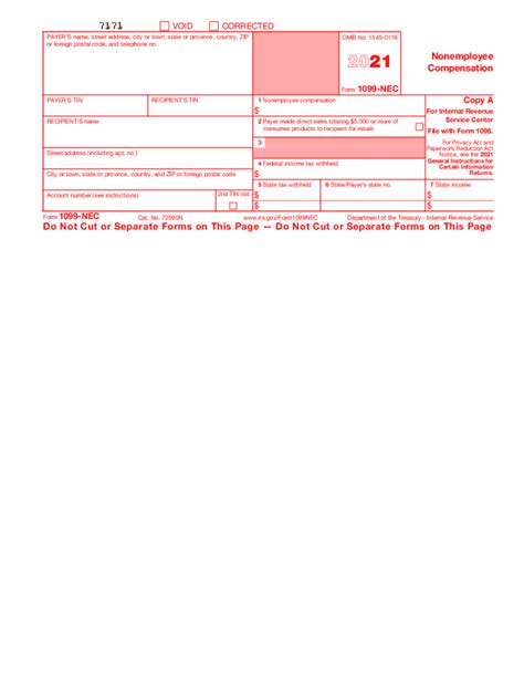 2021 Form Irs 1099 Nec Fill Online Printable Fillable Blank Pdffiller
