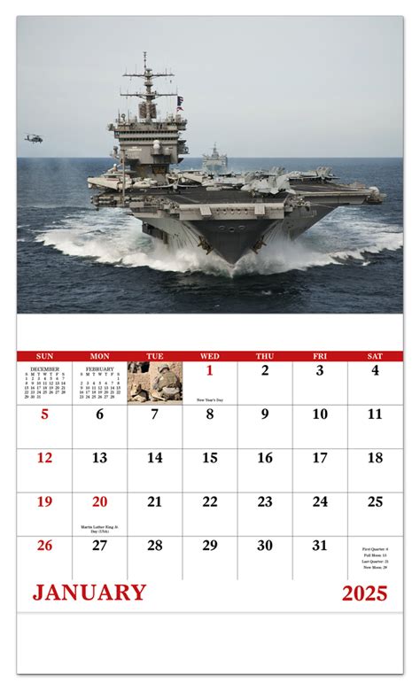 2024 American Armed Forces Calendar 11 X 19 Imprinted Staple Bound