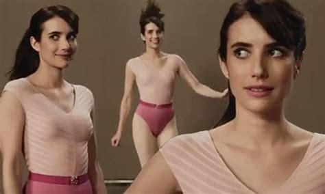 Emma Roberts Models An Eighties Exercise Look For American Horror Story 1984 Daily Mail Online