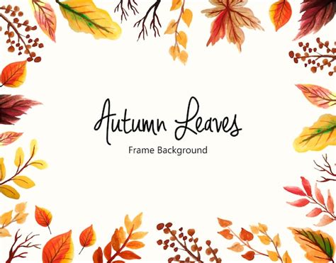 Autumn Leaves Frame Background Vector Premium Download