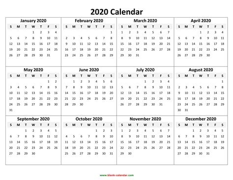 2024 Free Calendar Yearly 2020 Jojo Isabelita