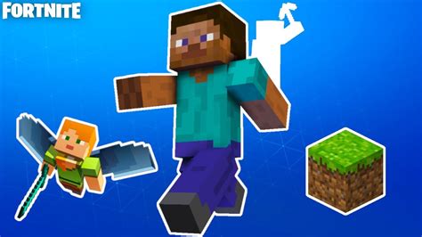 New Fortnite X Minecraft Steve Skin Revealed 😲😲😲 Youtube