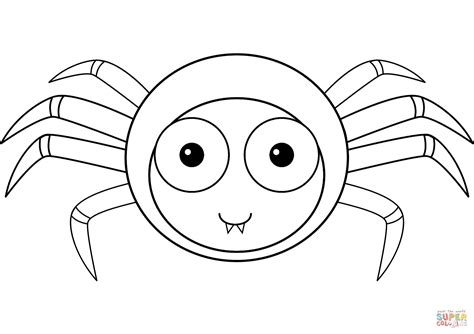 Cute Cartoon Spider Coloring Page Free Printable Coloring Pages
