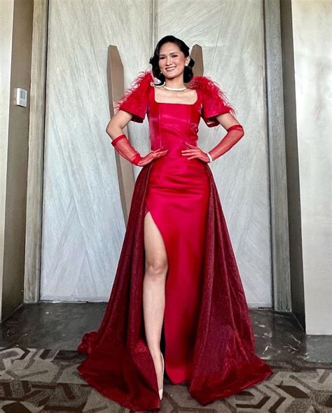 Modern Filipiniana Red Gown For Rent Women S Fashion Dresses And Sets Evening Dresses And Gowns