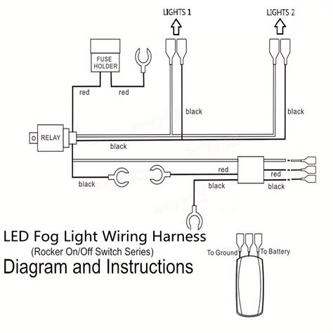 Install add a circuit and connect power wire. 12V 40A LED Fog Light Wiring Harness Laser Rocker Switch ...