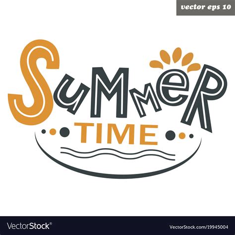 Summer Time Lettering Royalty Free Vector Image