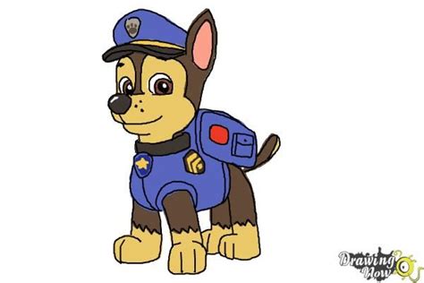 How To Draw Chase From Paw Patrol Paw Drawing Chase Paw Patrol