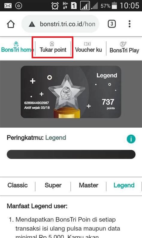 Cara menukar poin bonstri yang kedua ini bisa kamu pilih setelah berhasil menggunakan voucher yang pertama. 2 Cara Menukar Point BonsTri 3 Menjadi Kuota Internet Atau ...