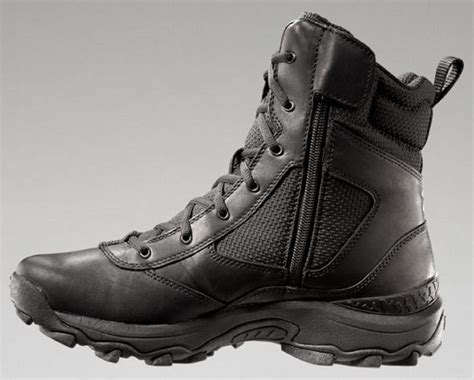 Mens Under Armour Black Side Zip Tactical Boot Ua Molded Ortholite