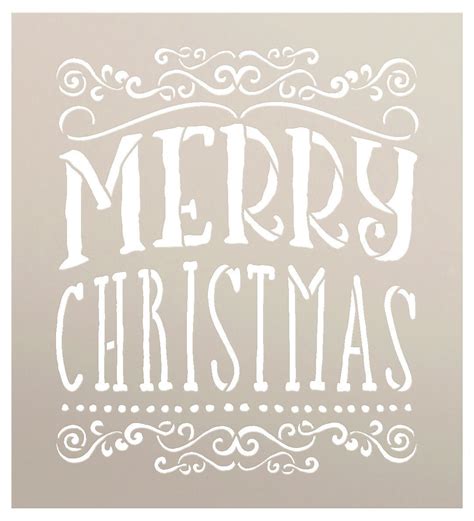Merry Christmas Stencil By Studyr12 Whimsical Swirls Word Art