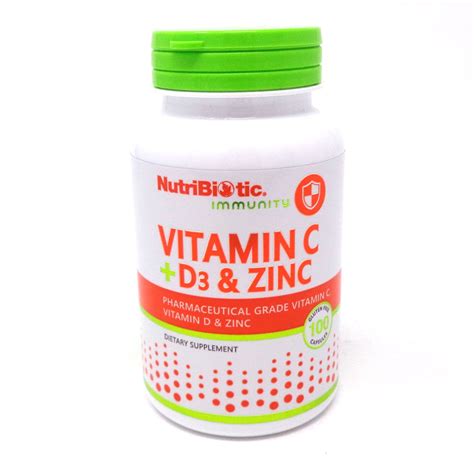 Nutribiotic Vitamin C D3 And Zinc 100 Capsules