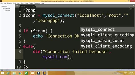 How To Create Connection With Database In Php Mysqli Learn Php