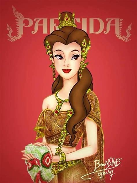 Disney Princess In Thai Traditional Dress By Thai Artist Named