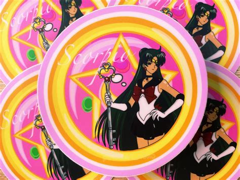Sailor Moon Sailor Pluto Zodiac Scorpio Matte Sticker Etsy