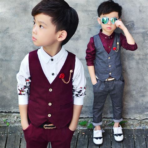 2016 New Childrens Formal Sets Two Pics Wedding Suits For Baby Boys