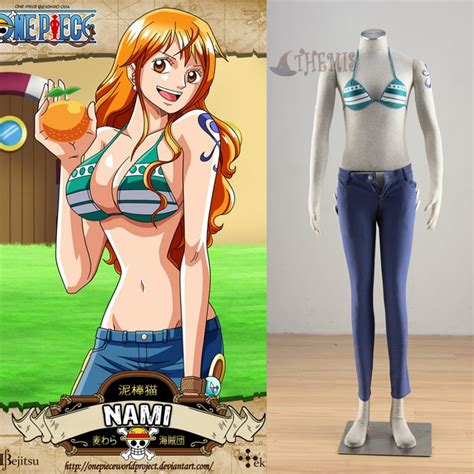 Athemis New One Piece Nami Cosplay Costume Sexy Bikini And Jeans Custom