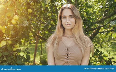 Portrait Of A Young Beautiful Seventeen Year Old Blonde Girl In The