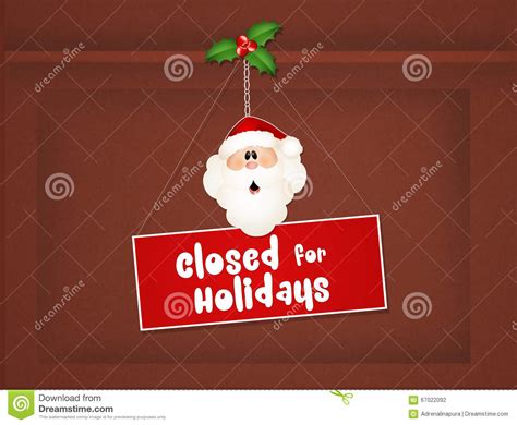 Closed For Christmas Holidays Stock Illustration Illustration Of
