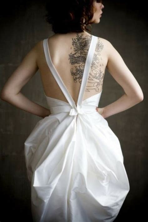 80 Gorgeous Brides That Showed Off Their Tattoos Mini Dress Party