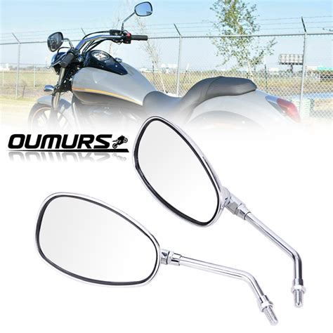 Universal Chrome Motorcycle Motorbike Rearview Rear View Side Mirror 10mm Ebay