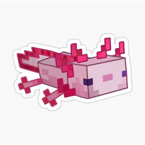 Minecraft Axolotl Sticker By Shana In 2021 Minecraft Drawings