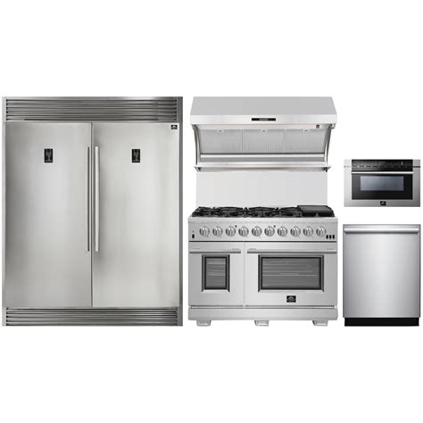 Forno 5-Piece Pro Appliance Package - 48-Inch Gas Range, 56-Inch Pro