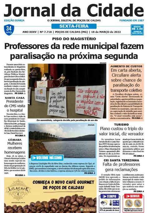 Jornal Da Cidade 18 De Março De 2022 Jornal Da Cidade Notícias De Poços De Caldas E Região