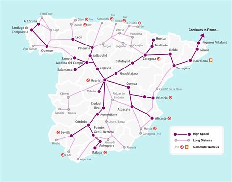 A Espanha De Trem Mapa Renfe Espanha Mapa Ferroviário Da Renfe Sul