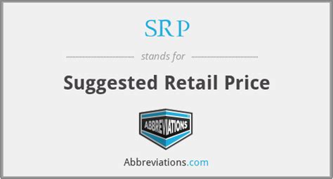 Srp Suggested Retail Price