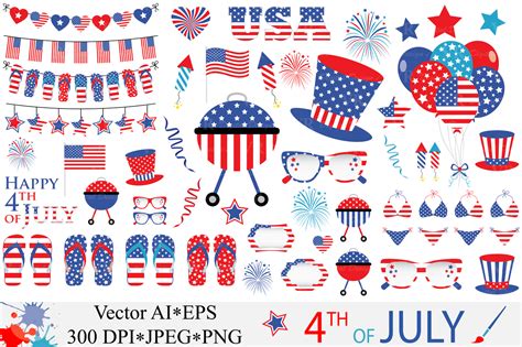 Choose from 2700+ 4th of july graphic resources and download in the form of png, eps, ai or psd. 4th of July Clipart / USA Independence Day vector graphics By VR Digital Design | TheHungryJPEG.com