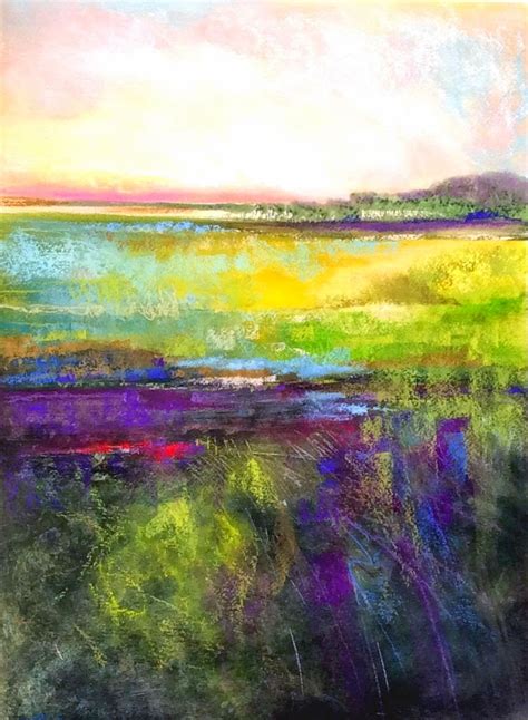 Carol Engles Art Louisiana Pasture Two Abstract Landscape By Carol Engles
