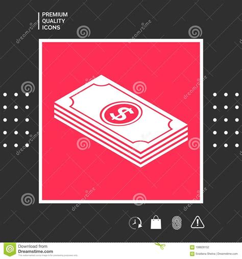 Money Banknotes Stack With Dollar Isometric Icon Stock Vector